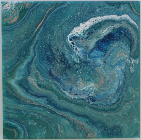 Acrylic Canvas Pour | Ocean Blues